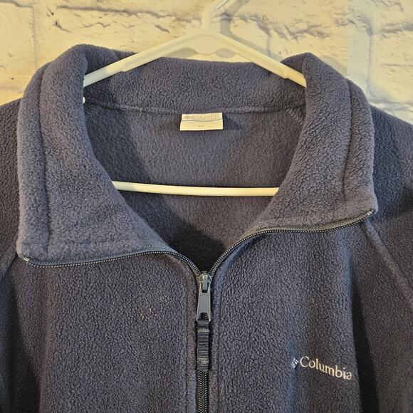 Columbia Fleece Jacket Full Zip Blue Men's Size 3X Outerwear Relaxed - Picture 2 of 5